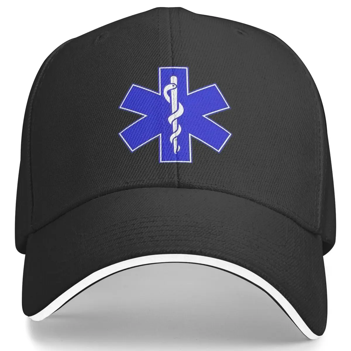 Star Of Life Print EMT Paramedic Emergency Medicine Baseball Cap Outdoor Sports Sunscreen Hats Women Men y2k Cool Baseball Caps