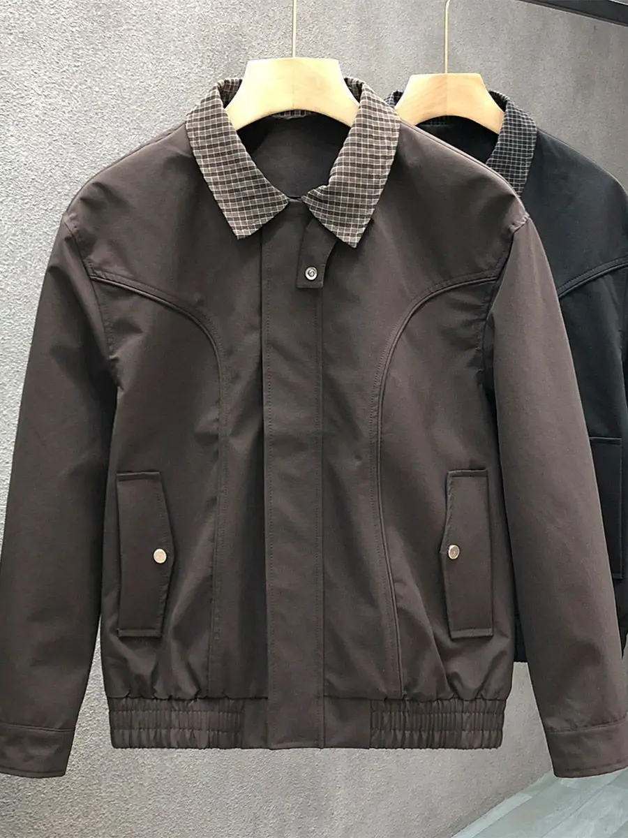 

Bla American Retro Harington Jaet Мужская осенняя маленькая дизайнерская одежда Sense Color Blo в клетку с воротником, рабочая одежда, верхняя одежда