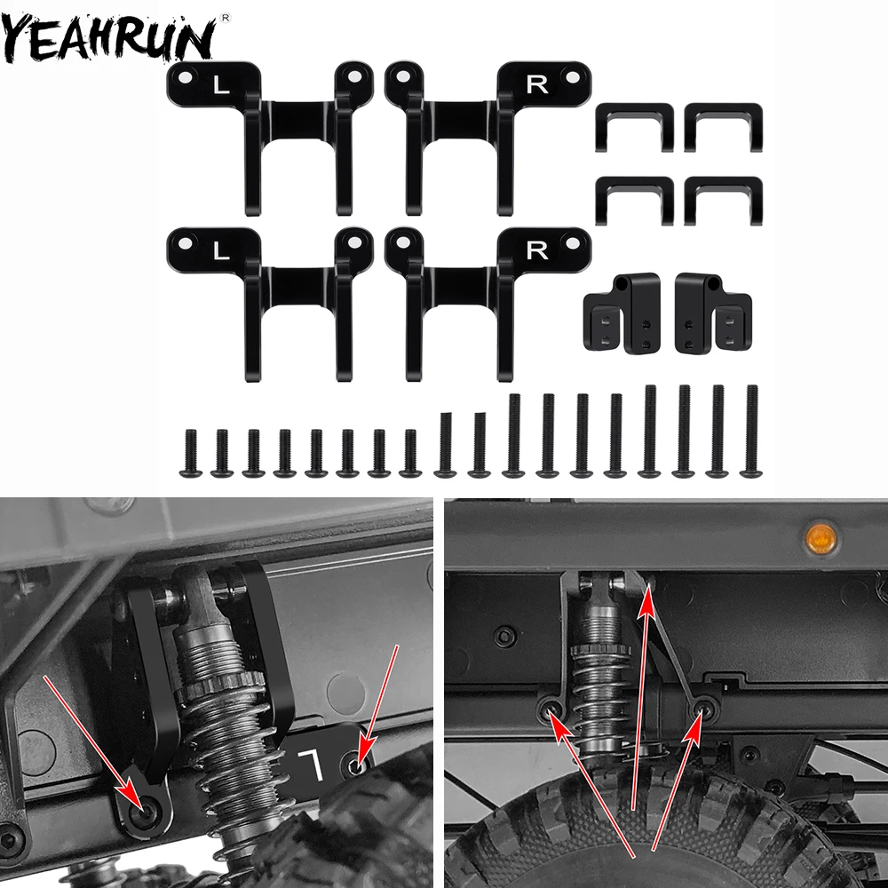 Yeahrun Aluminium Bovenste Schok Verstelbare Mount Upgrade Kit Voor 1/10 Trx6 T6 Ultieme Rc Transportwagen Truck Model Onderdelen