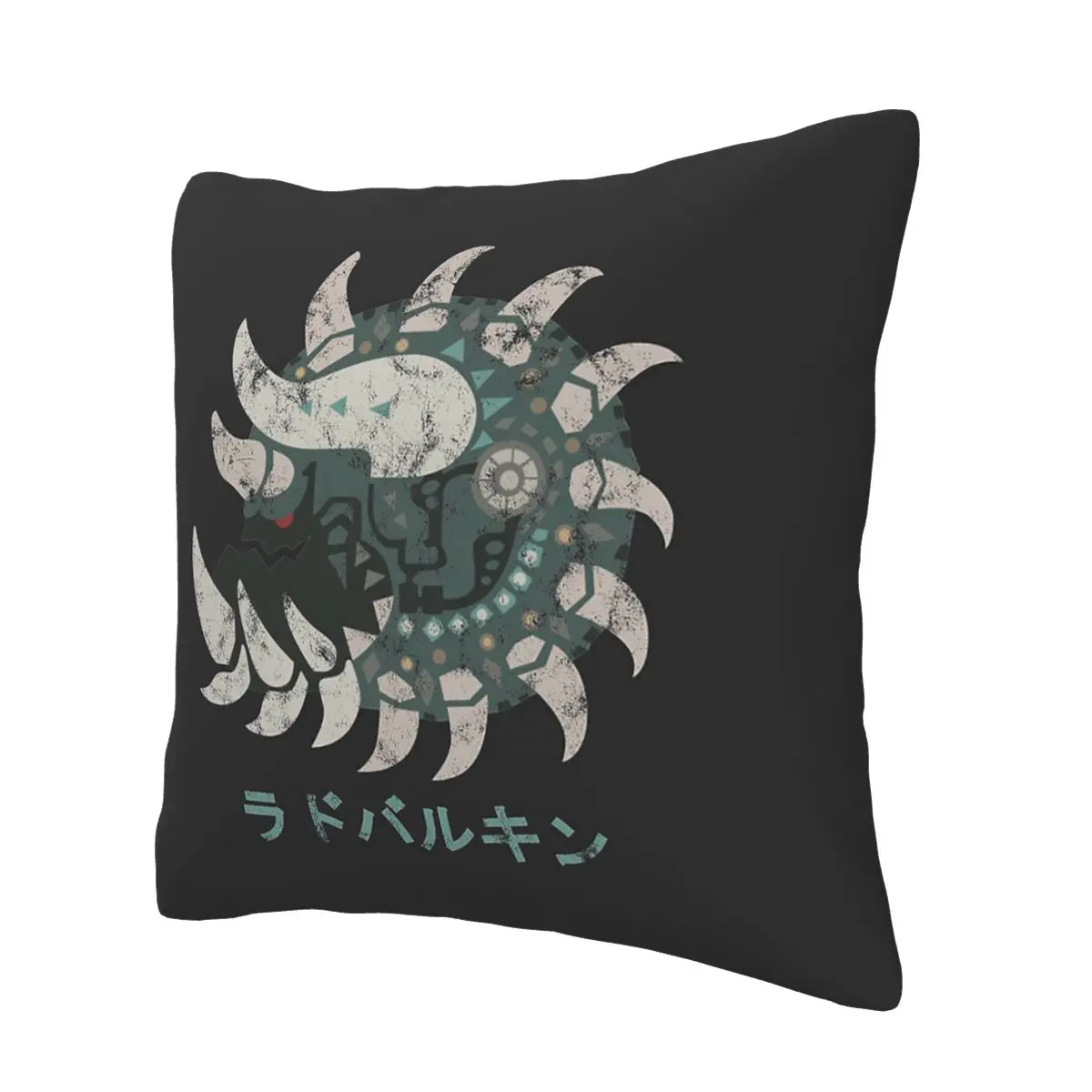 Monster Hunter World Radobaan Kanji Icon Soft Cushion Cover Decorative Throw Pillow Case Cover for Sofa Double-sided Printed