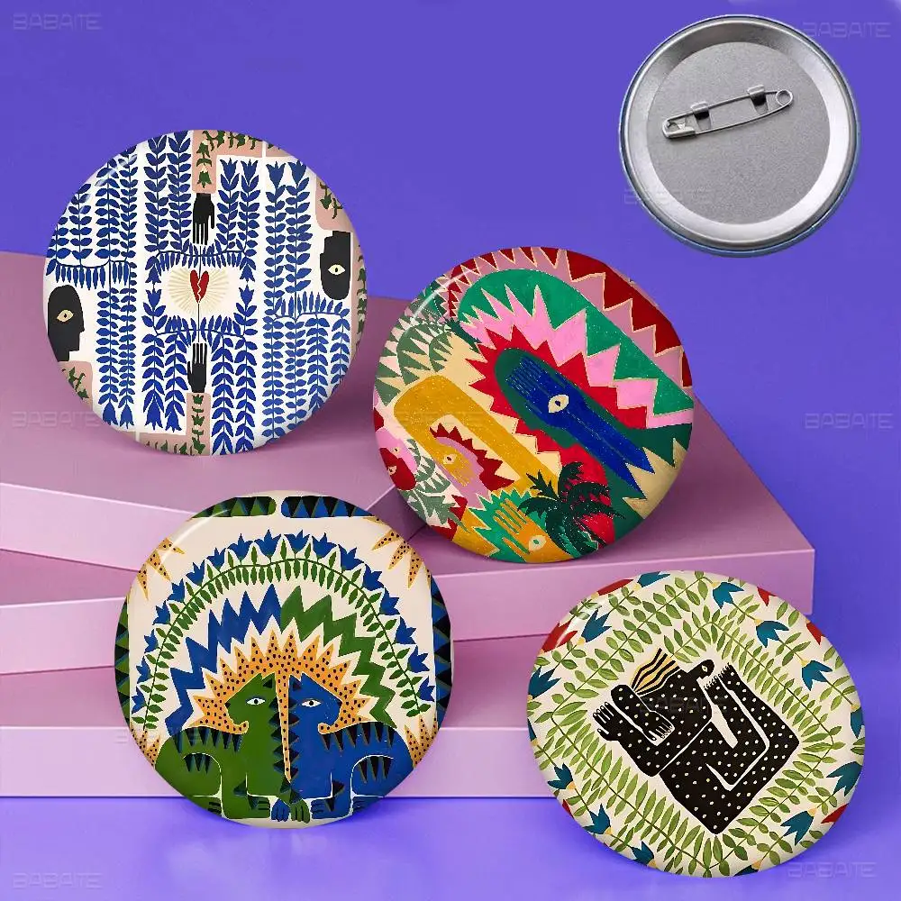 Ancient Egypt Tiger Leopard Creative Tinplate Soft Button Pins Animal Icon Brooch Lapel Backpack Badge Accessories Pin