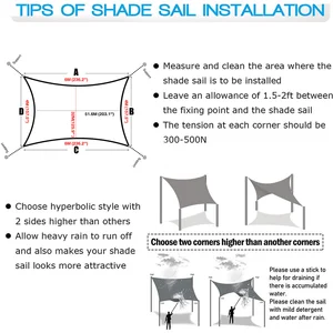 Kanopi Layar Naungan Matahari Tahan Air Persegi Panjang Blok UV Pelindung Matahari untuk Teras Taman Luar Ruangan Halaman Belakang Tenda Terraza Layar Privasi 12 kanopi luar ruangan penjualan terbaik - №