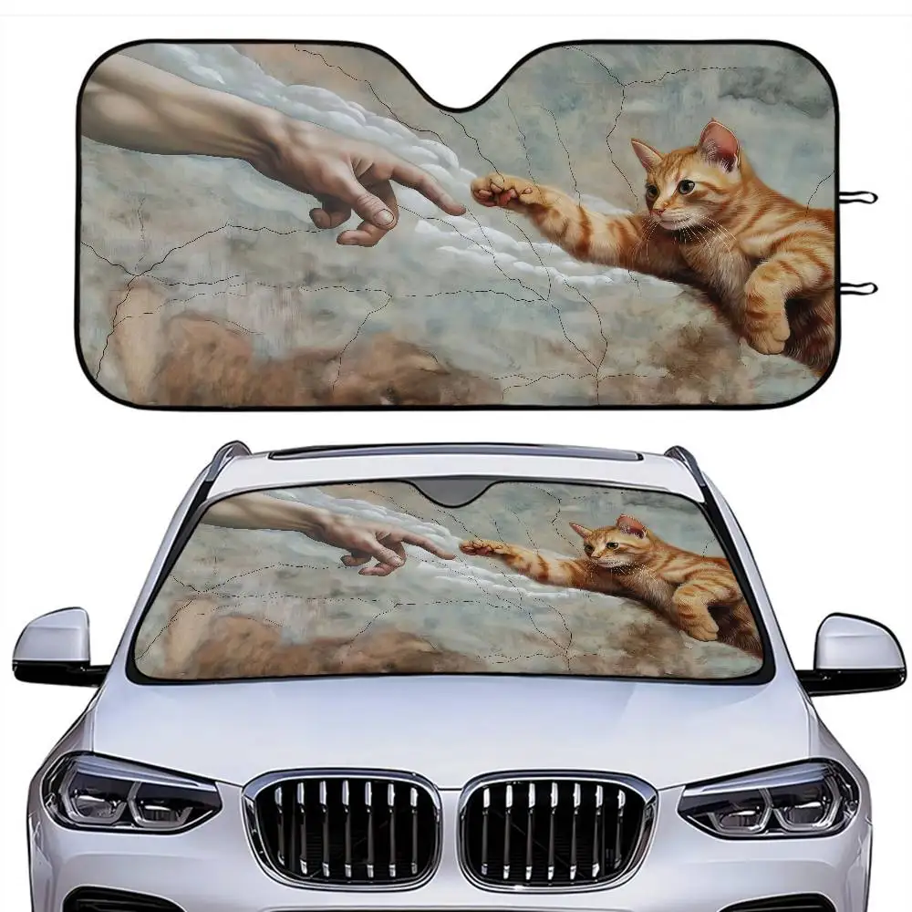 

Renaissance Art Painting Car Solar Protection Heated Windshield Sunshade Car Cover Sun Shade Auto Sun Visor Car-covers