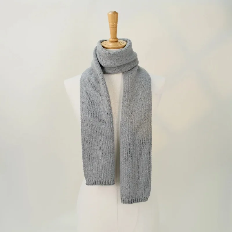 

Однотонный вязаный шарф под кашемир для женщин, теплый, в японском стиле, мягкий и уютный, для зимы, простой в использовании, для повседневной носки.