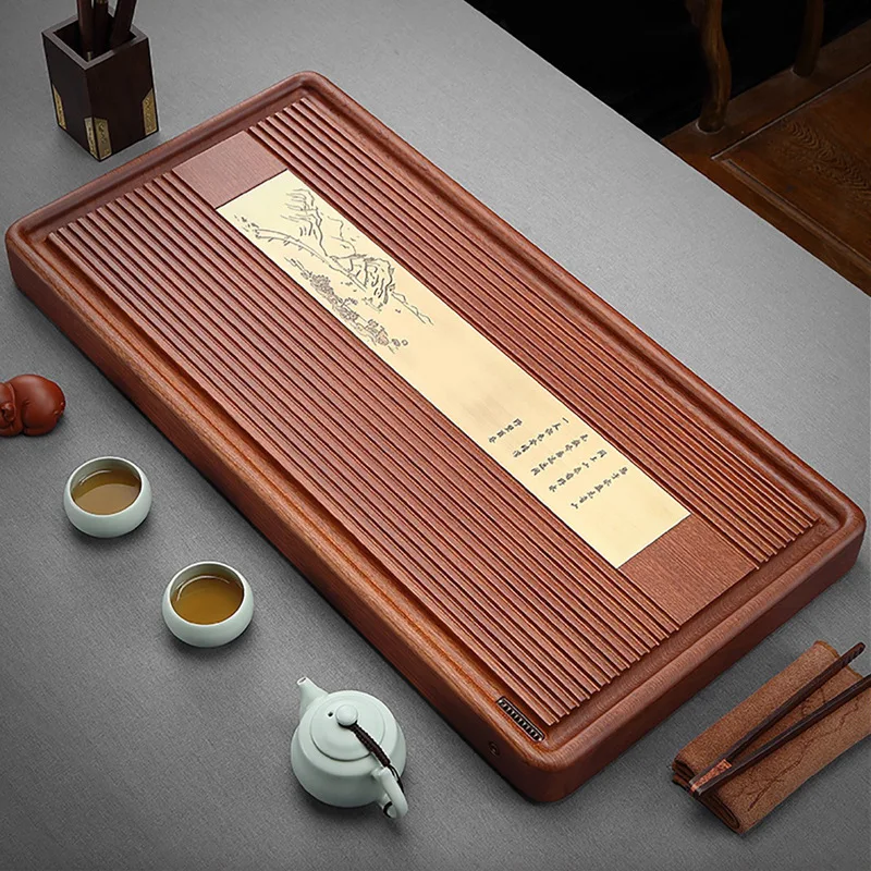 Rosewood tray solid wood whole log household simple mahogany kung fu set simple tea sea table ray