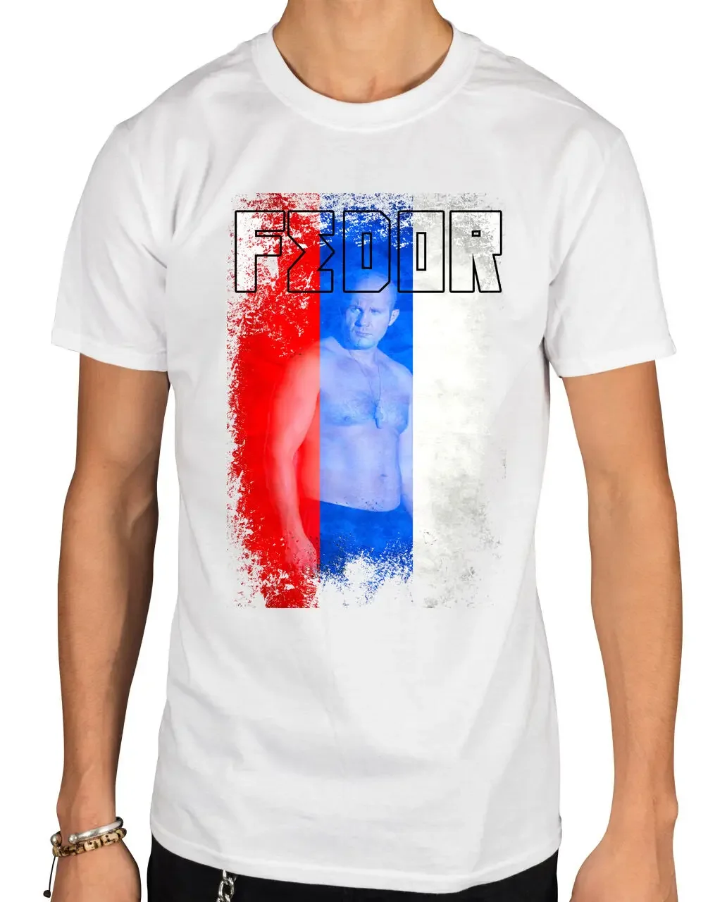 MMA Fighter Legend Fedor Emelianenko Russian Flag Graphic T-Shirt. Summer Cotton Short Sleeve O-Neck Mens T Shirt New S-3XL