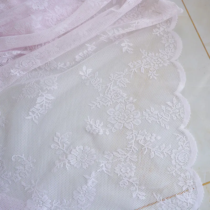 White Mesh Lace Fabric By The Meter for Curtain Wedding Gauze Photo Background Tablecloth Dress Clothing Sewing Cloth Per Yard