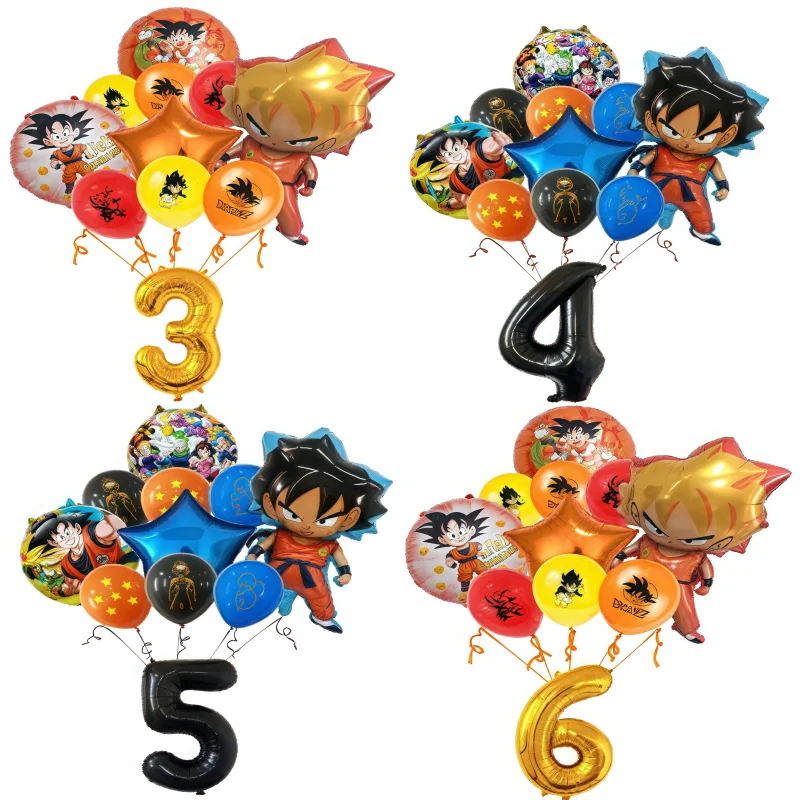

11pcs Dragoned Ball Goku figure Foil Balloon Set Kid's Birthday Party Decoration Baby Shower Inflatable boys Toy Gift Globos