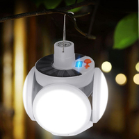 Outdoor LED Foldable Solar Lights Waterproof Emergency Lamp Remote Control Camping Lamp With Hooks Garden Fence Lighting