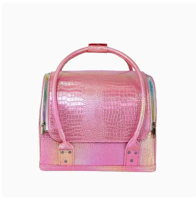 Women cosmetic Case shoulder carry on travel makeup bagShoulder cosmetic suitcase women PU leather makeup bag cosmetic suitcase