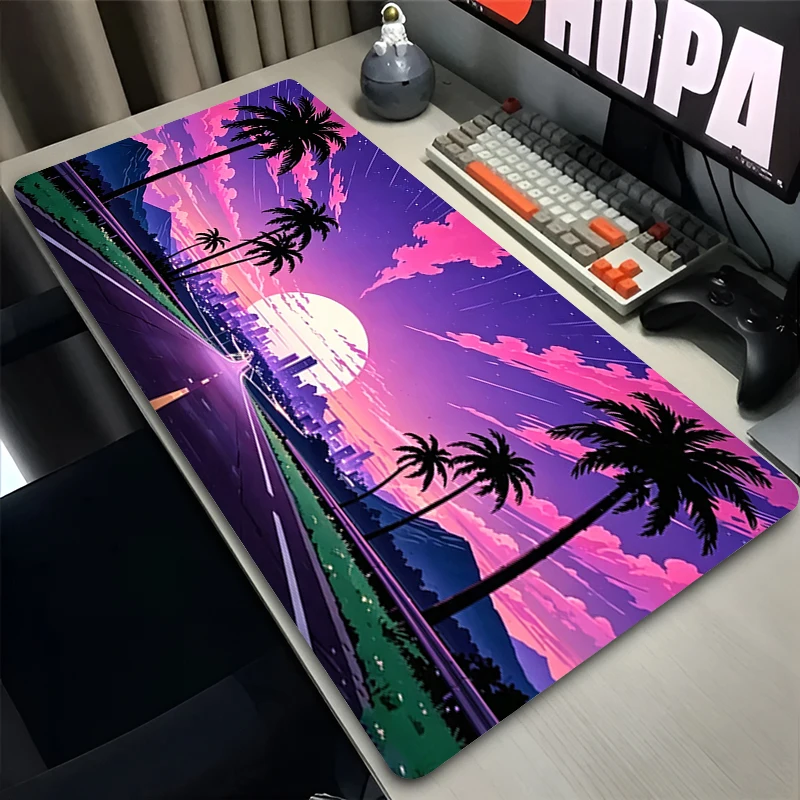 Mouse Pad Retro Sports Car Large Desk Mat Gamer Mouse Mat Colorful Esports Desktop Pad Computer