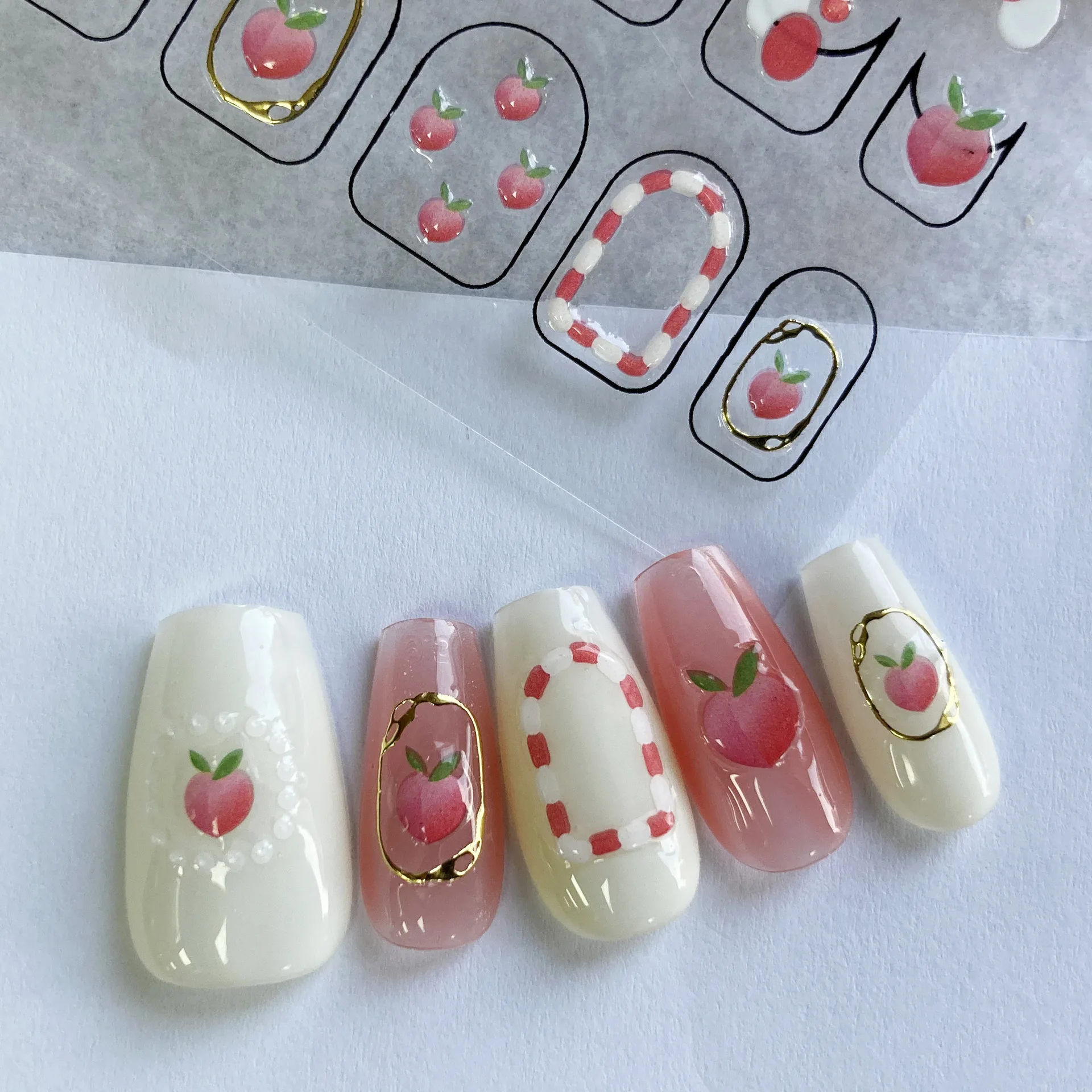 5D Relief Rhinestone Heart Flower Self Adhesive Nail Stickers Rose Illusion Nail Art Cute Manicure Nail Tips Nail Accessories