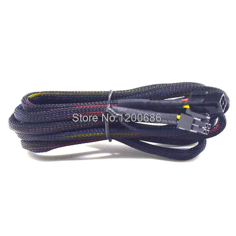 1M 20AWG 43025-0400 4-pinowe złącze przedłużające Molex Micro-Fit 3.0 żeńskie Z czarną plecioną osłoną kabla