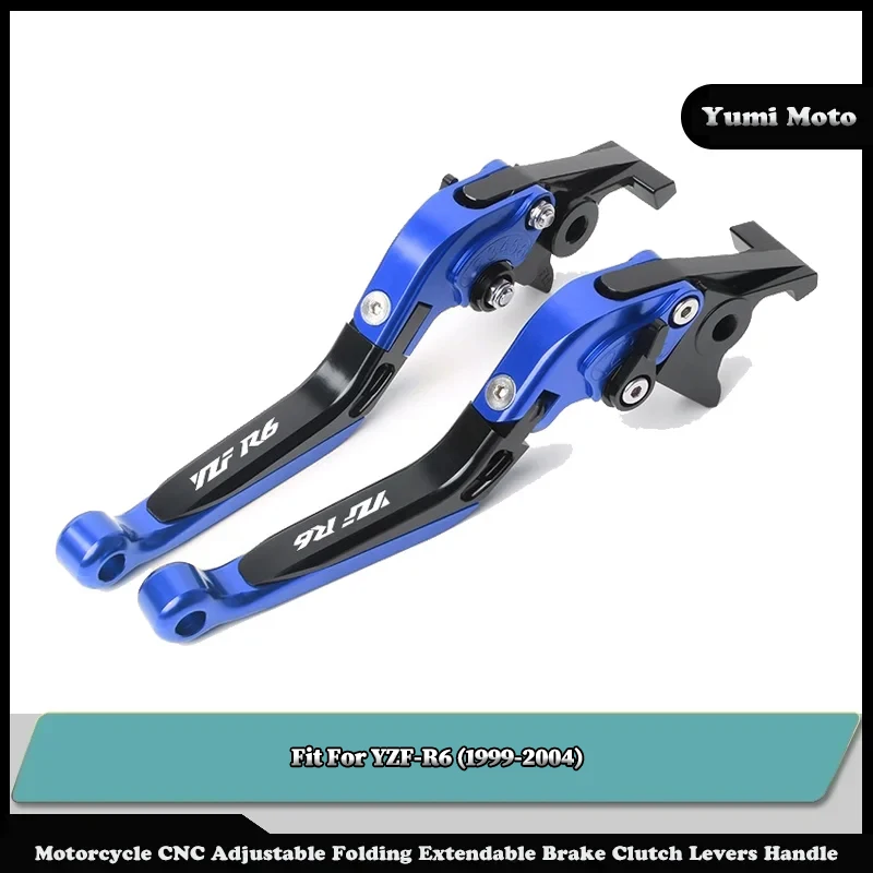 

Motorcycle Folding Adjustable Brake Clutch Levers Handlebar Fit For YAMAHA YZF R6 YZF-R6 YZFR6 1999-2004 2003 2002 2001 2000