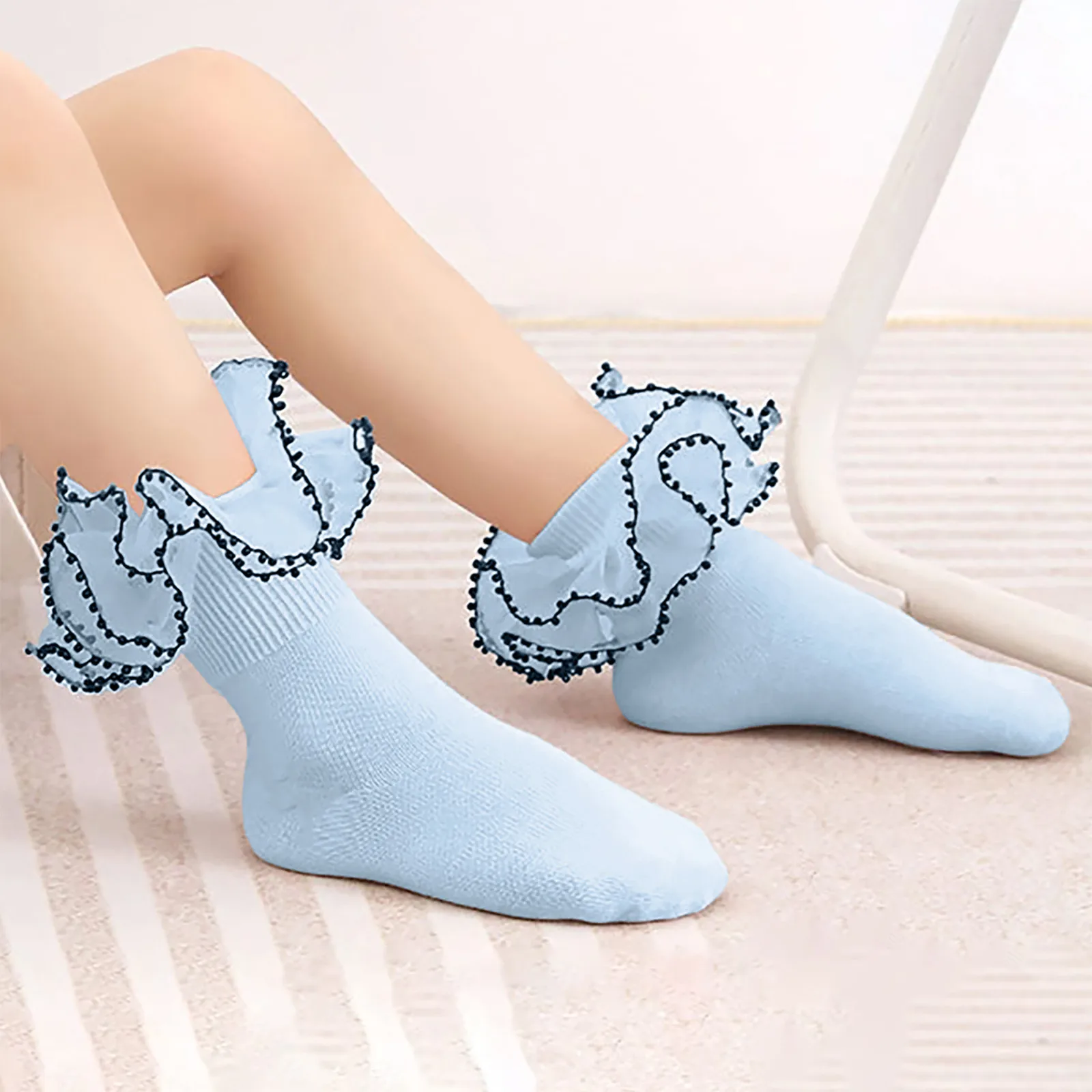 

Girls Lace Ruffle cotton Socks Toddler Socks Floor Socks Lace Socks With Ripple Cuffs And Ruffle Socks For Toddler Fashion Socks