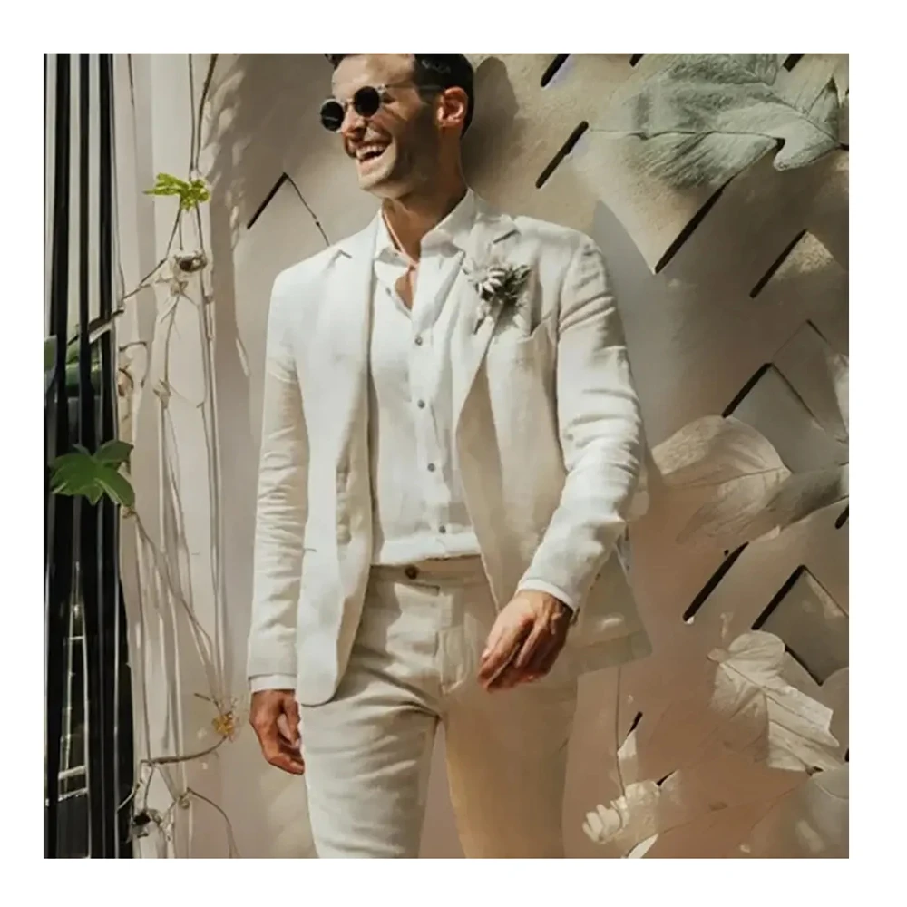 

Classic Men's Suits Two-pieces (Jacket+Pants) Single Breasted Notch Lapel Male Clothing Formal Wedding Party Smart Blazer Set