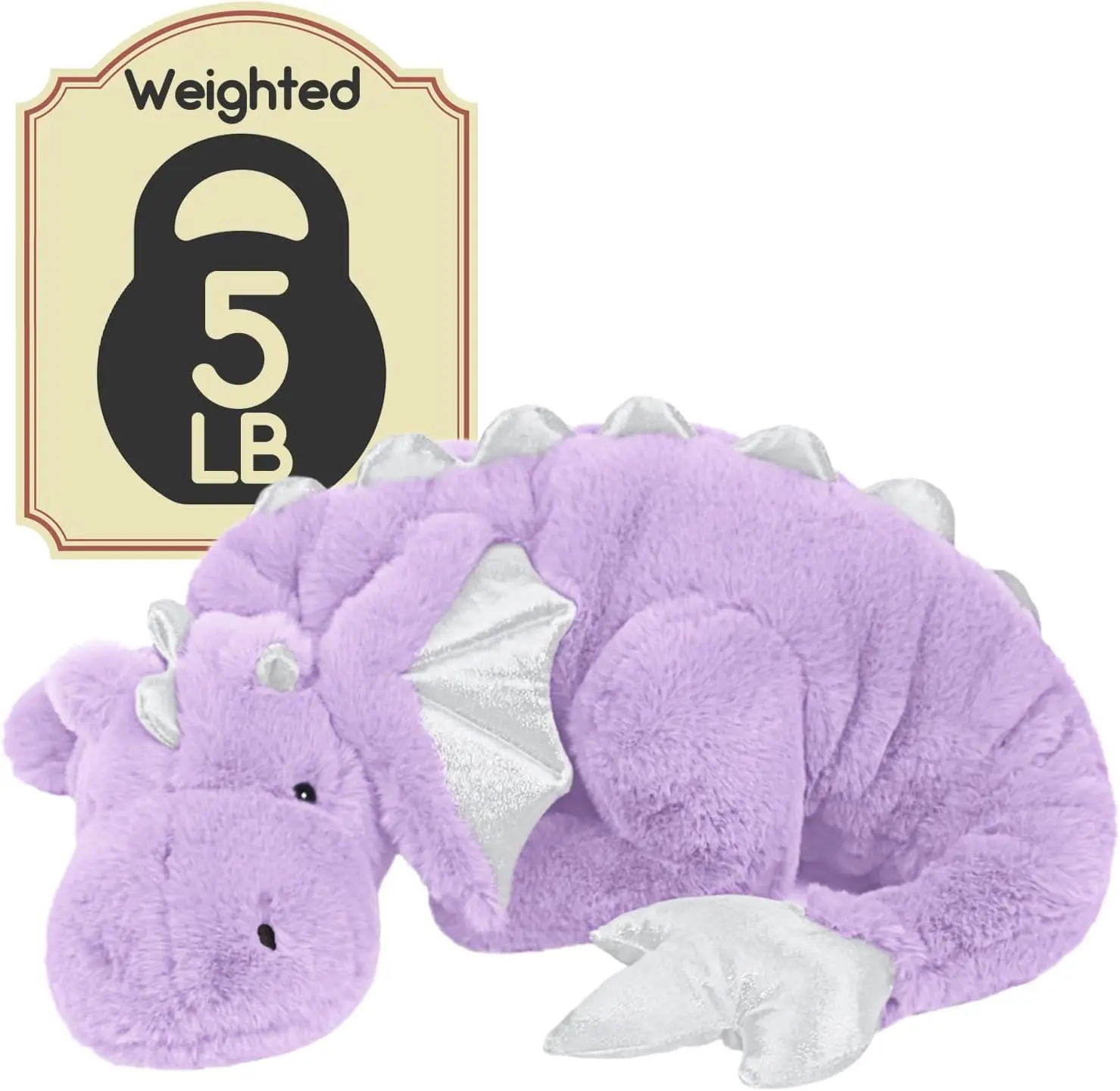 

Giant Weighted Winged Dragon Plush Toy - 35.4" 5lbs Soft Stuffed Animal, Pterosaur Dinosaur Pillow Cuddly Washable Purple