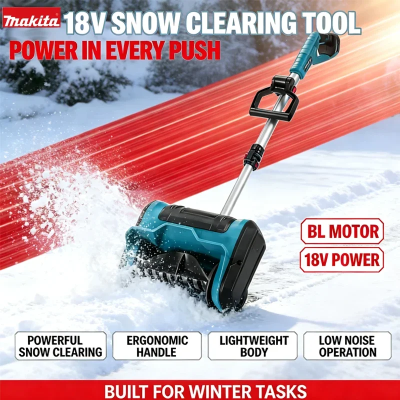 Makita CordlessSnow Shovel Snow Blower Shovel Carbon Steel ABS Cold Resistant Safety with Batteries and for Patio 18-21V Battery