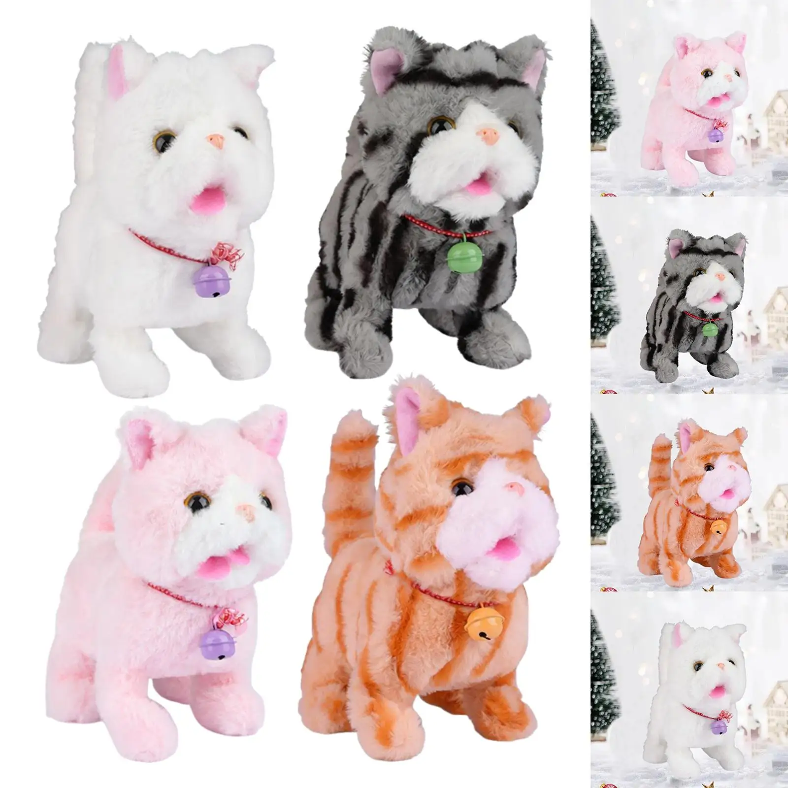 

Plush Interactive Toy Figure with Record Function Meowing Walking Kitty Plush