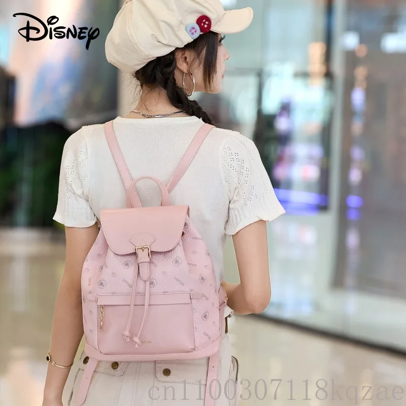 Disney mochila feminina espaçosa viagem portátil faculdade saco de escola leve mochila viagem estudante