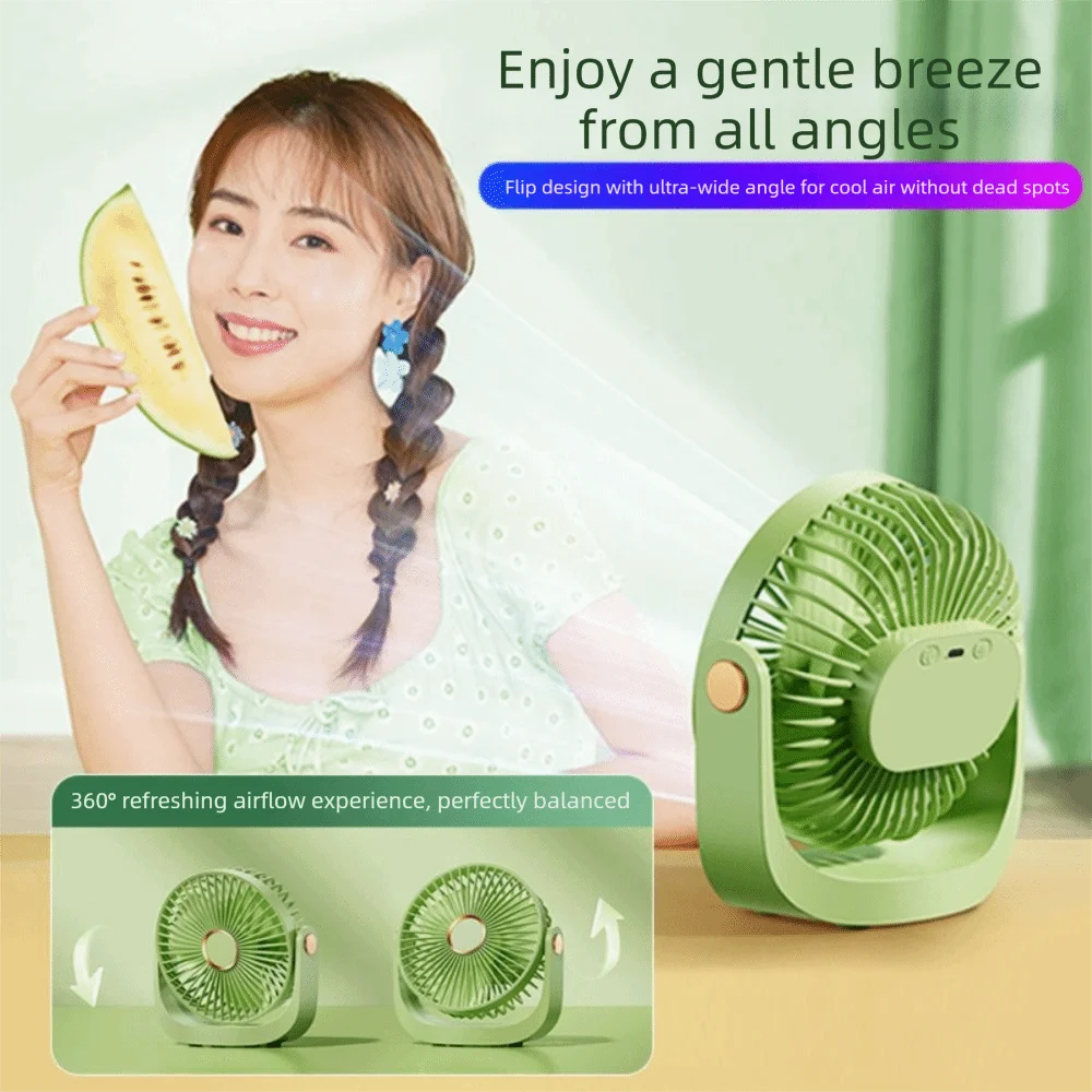 Portable 5 Speeds Desktop Fan Adjustable Tilt 360° Rotation Ceiling Fan Quiet Operation Air Circulator Electric Table Fan Dorm