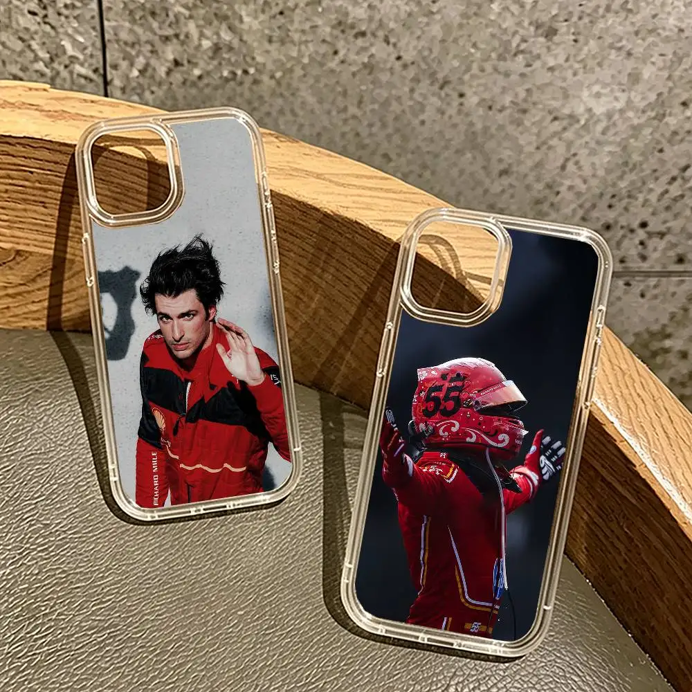 

C-Carlos S-Sainz Jr. Pro Racer Phone Case For iPhone 17 16 15 14 13 12 11 Mini Pro Max Plus Transparent Cover