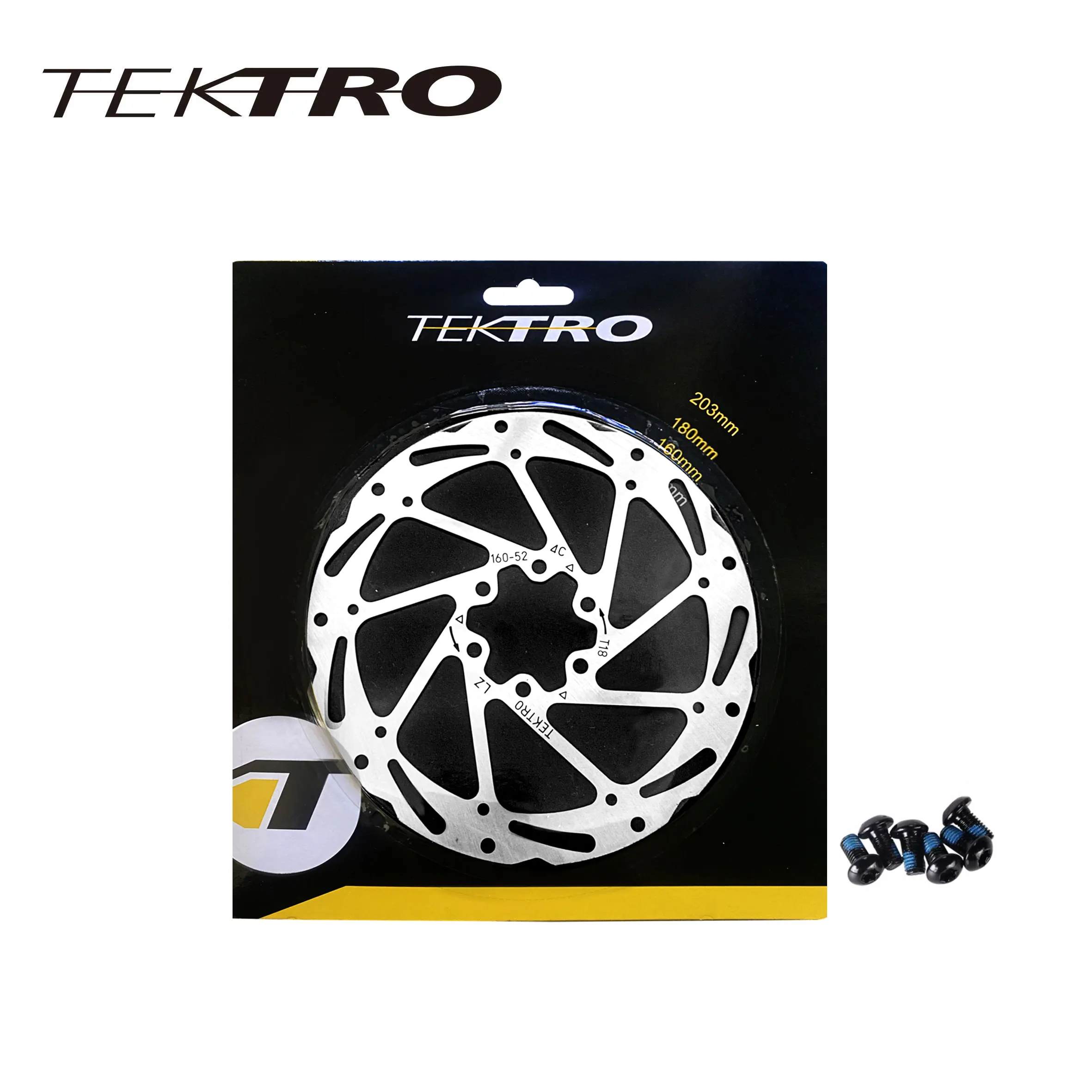 TEKTRO Bicycle Disc Brake Rotor TR-52 160mm/180mm For Mountain/Road Bicycle Stainless Steel 6-Bolt Rotor