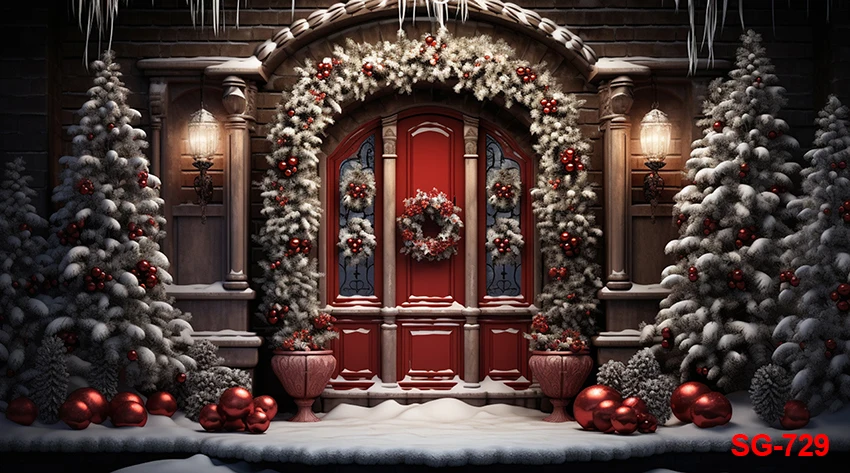 خلفية تصوير لعيد الميلاد المجيد ، باب خشبي عتيق ، تصوير لحفلة عيد الميلاد ، تصوير استوديو ، طفل ، طفل