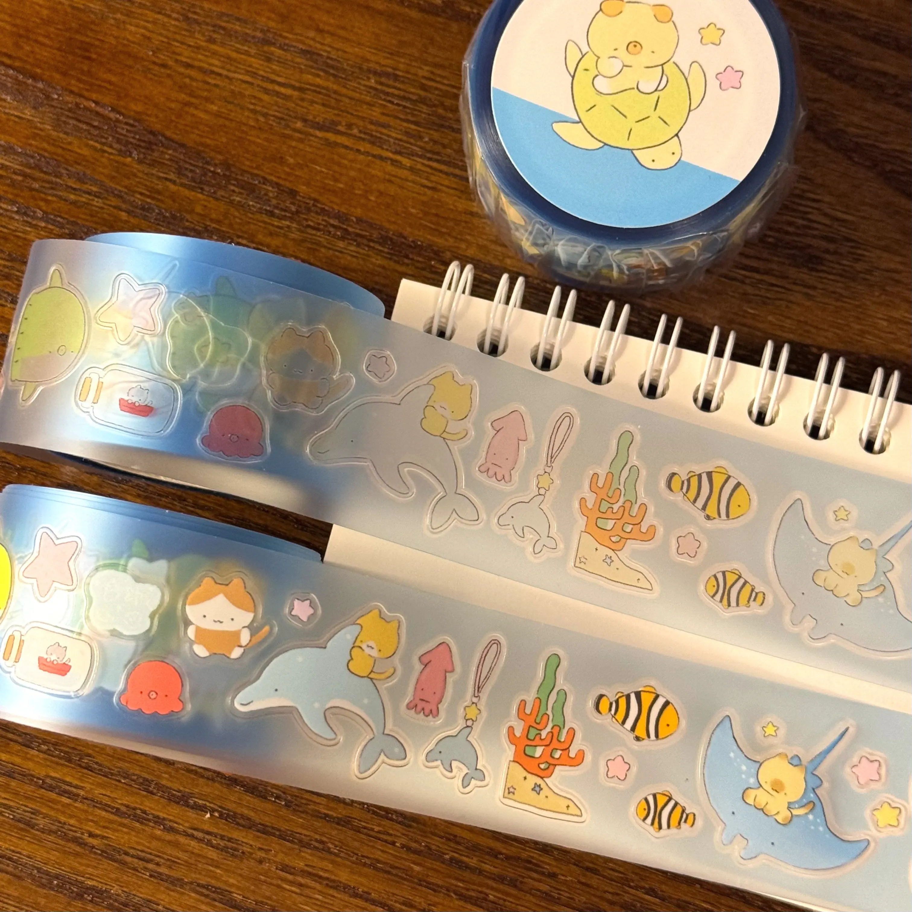 Cute Oceanarium Marine Animal Die cut Dispensing Sticker DIY Deco Card Journal Scrapbooking Photo Card Phone Case Collage Supply