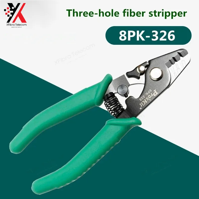 

Original Proskit Clamp Stripping Plier Tri-Hole Fiber Optic Stripper 8PK-326 FTTH Fiber Wire Stripper 1Pcs