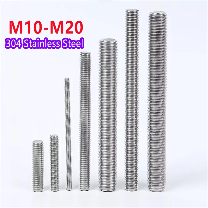 M8 M10 M12 M14 M16 M18 M20 M22 M24 304 Stainless Steel Full Threaded Rod Fully Metric Thread Rods Screws Bolt Stud