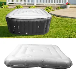 Inflatable Hot Tub Cover Dustproof Rainproof Insulated Energy Saving Lid for Square Hot Tub 4.2ft Inflatable Hot Tub Cover