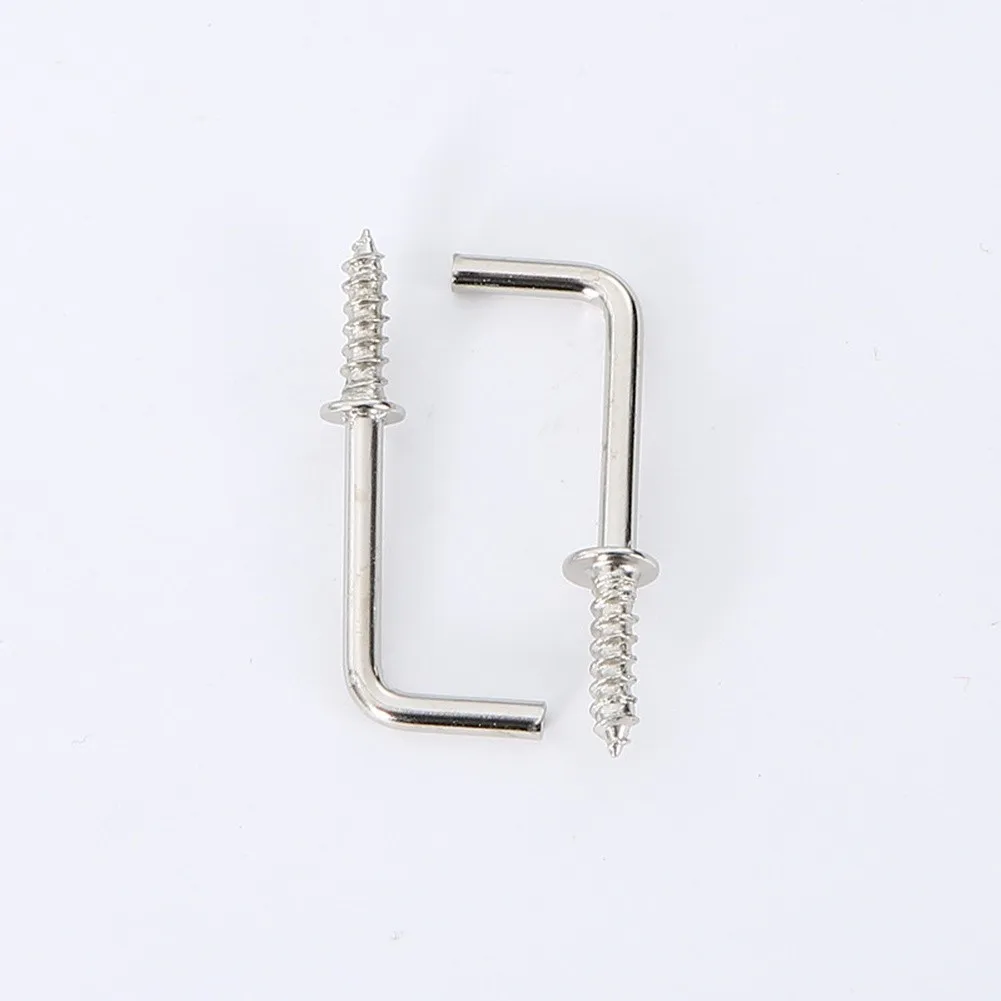 100Pack L Shaped Screw Hooks Heavy-Duty Carbon Steel Rust Resistant Self Tapping Right Angle Hangers For Wood Drywall Cabinet