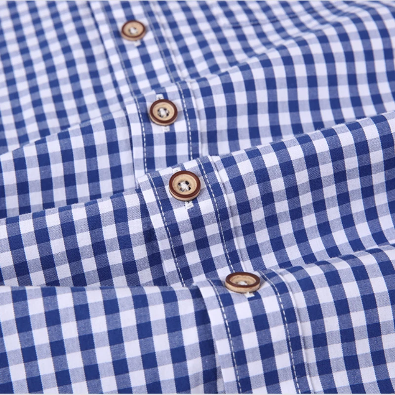 Button Up Shirt Plaid Mens Fashion Clothing Trends 100% Cotton Slim Fit Shirt Men Shirts Longsleeve Shirt for Men Retro Clothes - Image 6