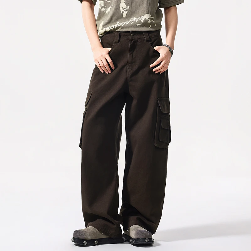 

High Quality Pure Cotton Cargo Pants Men Women Streetwear Fashion Loose Casual Straight Cargo Pants Cityboy Trousers