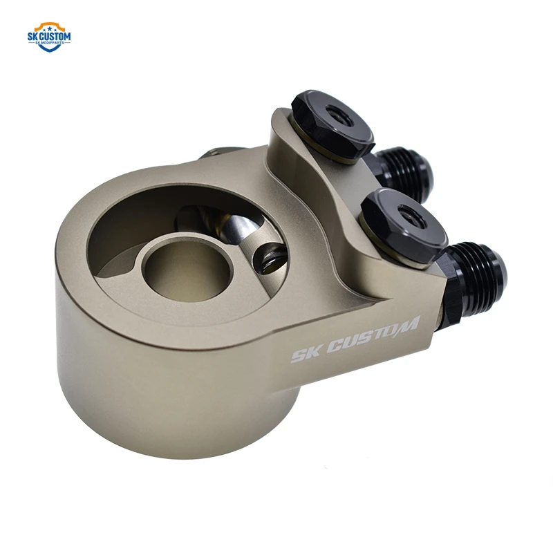CUSTOM AN8 AN10 Aluminum Anodized Oil Filter Sandwich Plates For Subaru BRZ Oil Filter Adapter With 80 Degree Thermostat