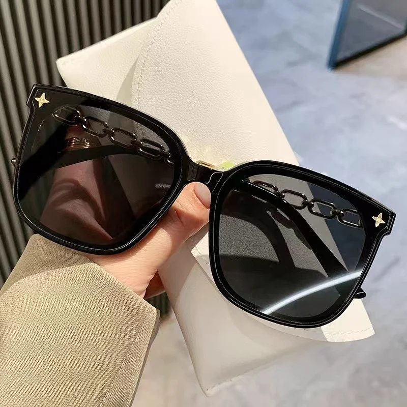 

10pcs New Chain Leg Sunglasses, Square Frame Sunglasses, UV400 Protective Glasses