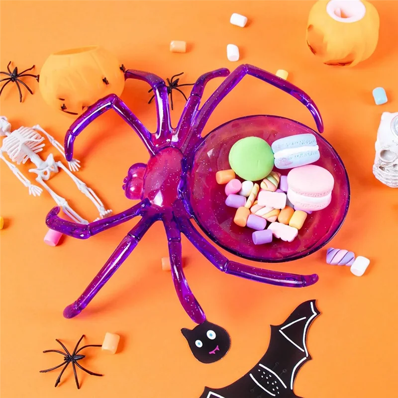 Aaaaaf decoração de festa de halloween bandeja de comida pacote de biscoitos cesta tigela em forma de doces aranha prato de frutas de halloween truque ou deleite
