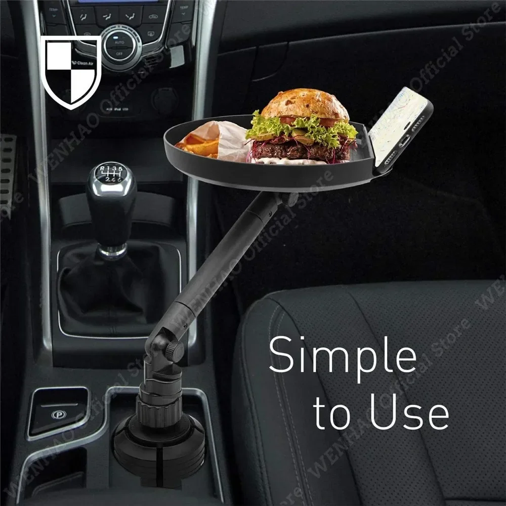 Universal Car Cup Holder Tray Adjustable Car Tray Table Mobile Phone Holder Mount 360° Swivel Arm Food Table For Most Vehicles