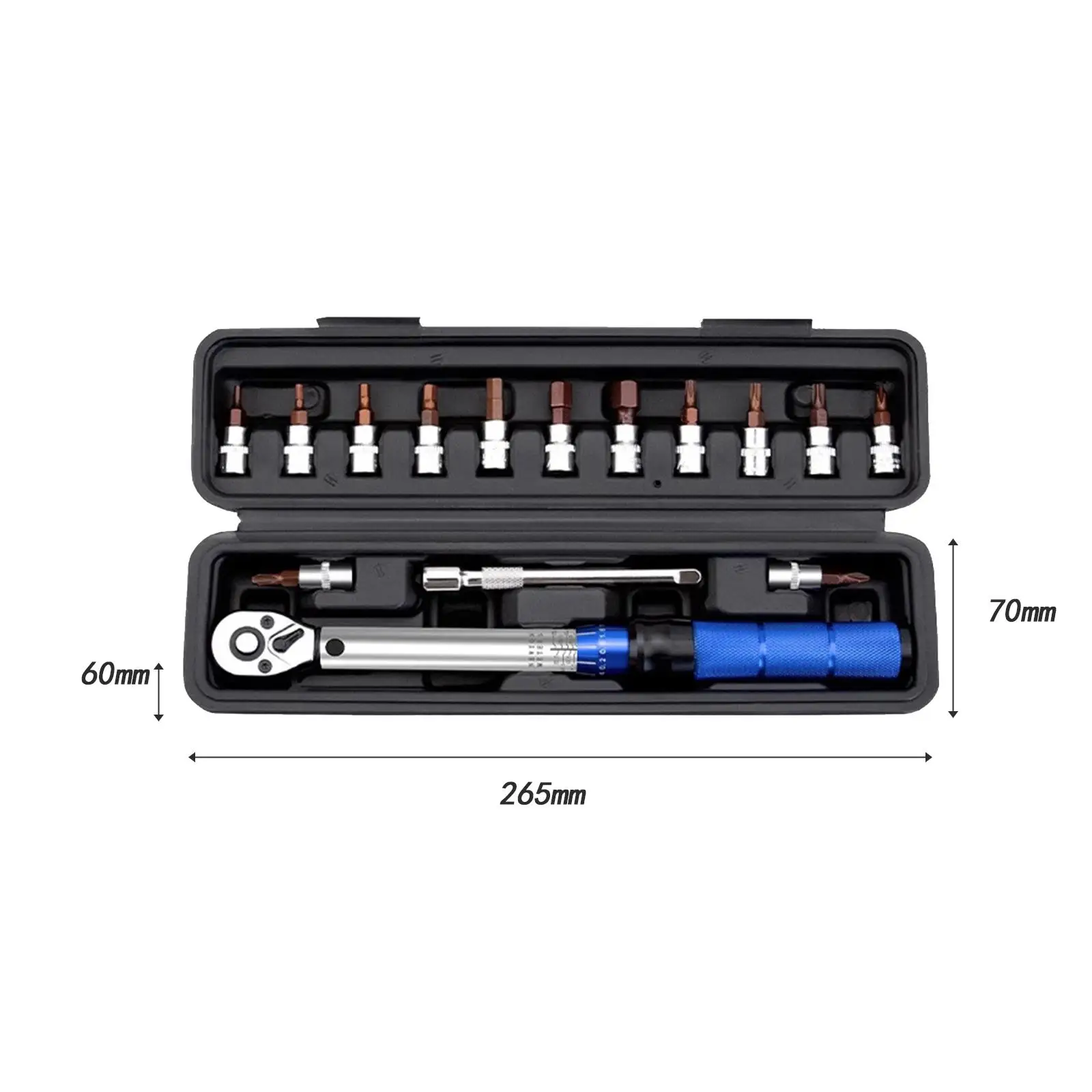 16 Pieces 1/4\'\' Bike Torque Wrench Kit Sturdy Ergonomic Handle Hand Spanner