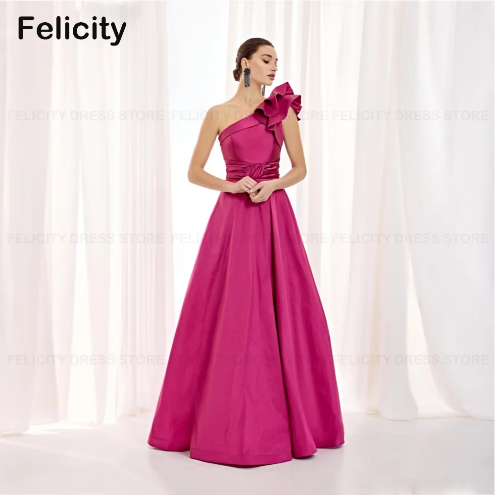 A-line Wedding Party Dresses 2023 One-shoulder Mother of the Bride Dress Satin Party Vestidos para Mujer Elegantes y Bonitos