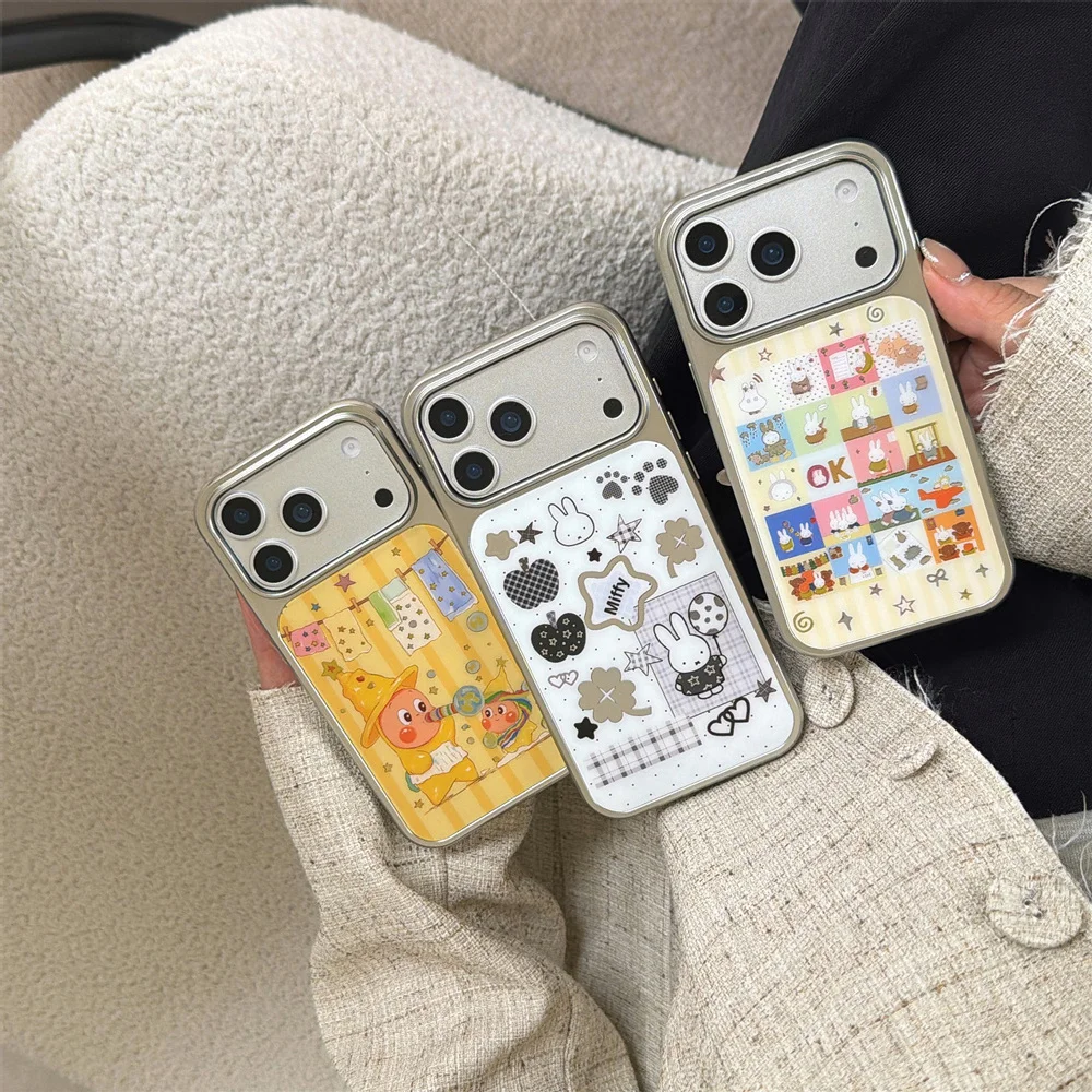 

Simple polka dot rabbit stripe star mobile phone case for iPhone 17 16 Pro 15 Pro Max 14 17 Pro cover fashion cartoon cute Funda