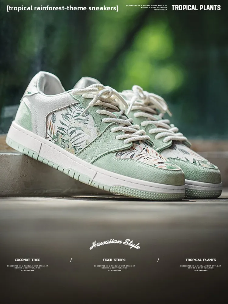 

Tropical Rainforest Print Men's Slip-On oes 2025 New Small Design Sense Autumn Sports Leisure Trend oes Breathable Rubber...