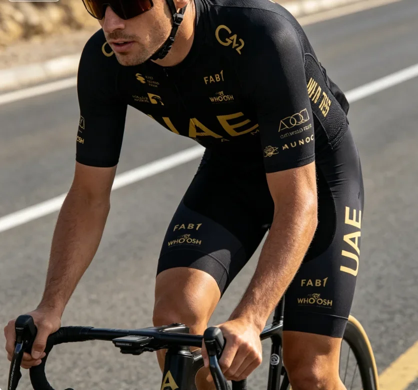 Novo Conjunto de Ciclismo UAE 2024 TEAM ITALIA: Camisa e Shorts para Homens e Mulheres - Roupa de Ciclismo Profissional de Verão