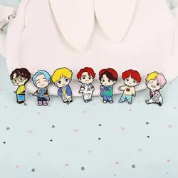 Cartoon Brooches Kpop Boys Enamel Metal Pins of The Idol Men's Group Gift for Fans Friends Lapel Decoration Badges Jewelry Gifts