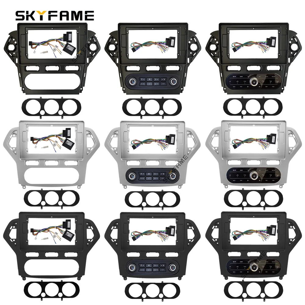 SKYFAME Auto-Rahmenadapter Canbus-Box Decoder Android Radio Armaturenbrett-Einbausatz für Ford Mondeo 4 MK4 Galaxy