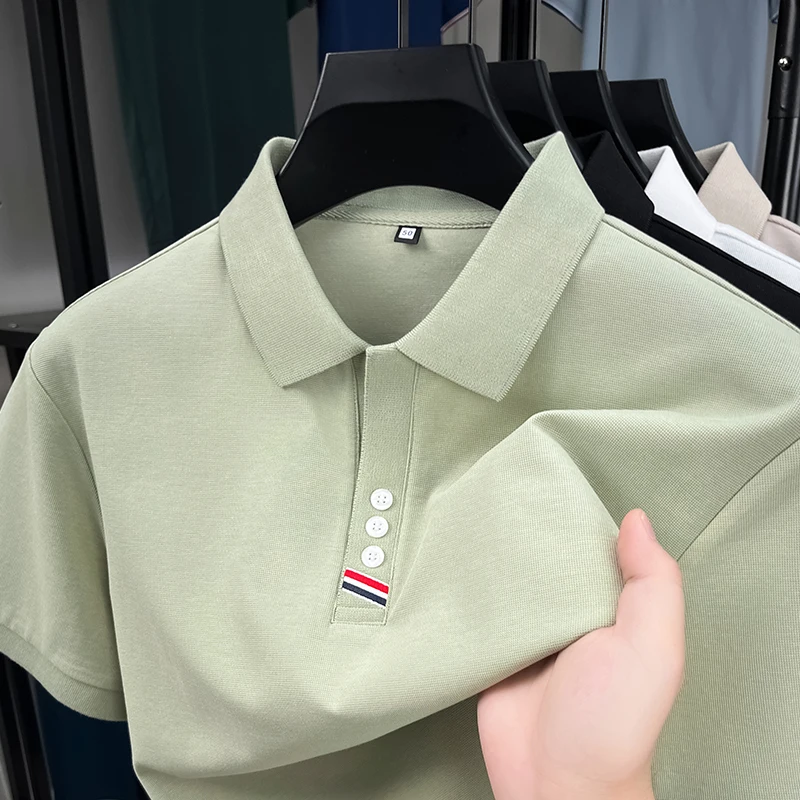 

Light luxury embroidery men short sleeve polo shirt brand summer skin friendly breathable personalized design new trend T-shirt