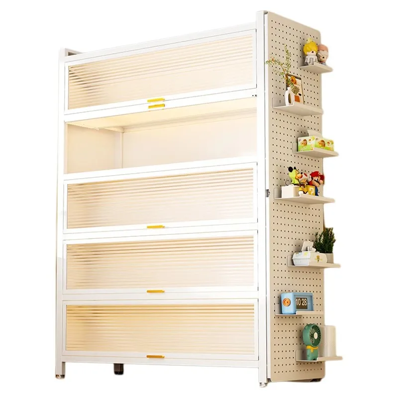 

Bookcase with door dustproof locker children's multi-layer floor wrought