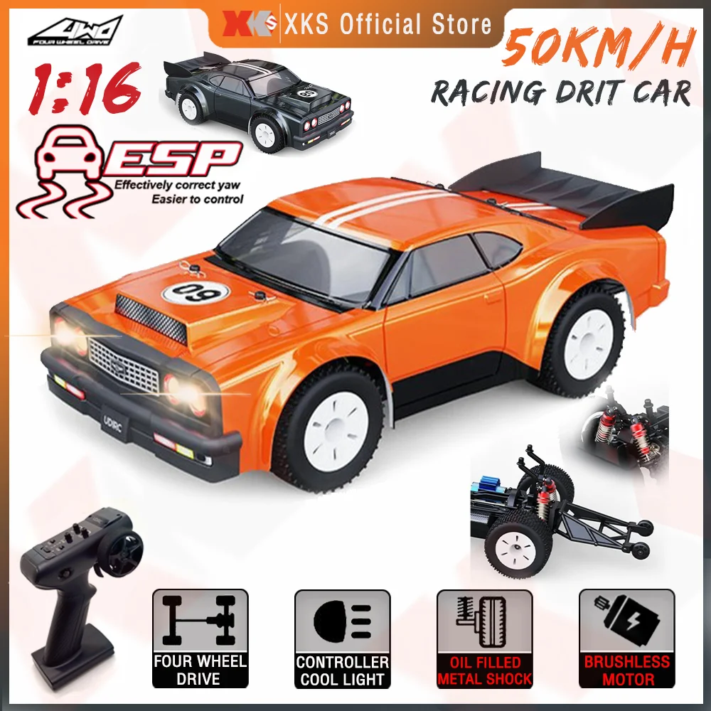 

Udirc UD1609 UD1609Pro 1/16 RC Car 2.4G Remote Control 50Km/H Brushless ESP Light Drift Racing Electric RC Car Toy Gift for Boy