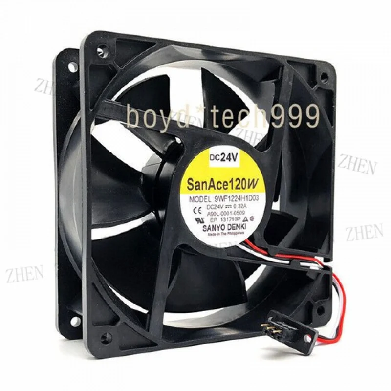 Y 1 pcs NEW 9WF1224H1D03 FOR  SANYO DENKI FAN SAN ACE 120 12CM 0.32A DC24V 120*120*38MM